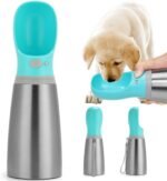 Portable Dog Water Bottle 700ml Stainless Steel Leak Proof Puppy Water Dispenser With Drinking Feeder For Pets Travel Walking Hiking And Outdoor Activities - Image 2