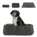 Portable Dog Travel Bed, 3-in-1 Pet Carrier, Mat And Cushion, Collapsible Water And Dirt Resistant Kennel