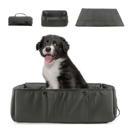 Portable Dog Travel Bed, 3-in-1 Pet Carrier, Mat And Cushion, Collapsible Water And Dirt Resistant Kennel