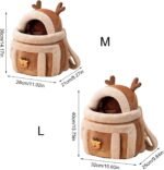 Carrier Bag Backpack Carrier Dog Travel Bag Pet Winter Outdoor Carriers Plush Reindeer Bag With Hand Warmers - Image 2