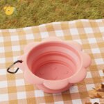 Dog Collapsible Bowl Folding Silicone Pet Travel Bowls Food Water Feeding BPA Free Foldable Cup Dish With Carabiner - Image 3
