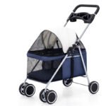 Pet Stroller Lightweight Folding Pet Cat Dog Rabbit Easy Installation Trolley - Image 10