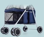 Pet Stroller Lightweight Folding Pet Cat Dog Rabbit Easy Installation Trolley - Image 8