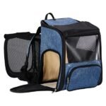 Pet Carrier Backpack, Expandable Cat Dog Carrier With Back Extension, Breathable Mesh Travel Backpack For Small Dogs Cats, Soft-Sided Pet Backpack Holds Up To 26 Lbs