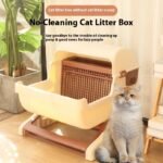 Open Tilting Cat Toilet Extra Large Semi-automatic Litter Box