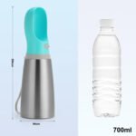 Portable Dog Water Bottle 700ml Stainless Steel Leak Proof Puppy Water Dispenser With Drinking Feeder For Pets Travel Walking Hiking And Outdoor Activities - Image 3